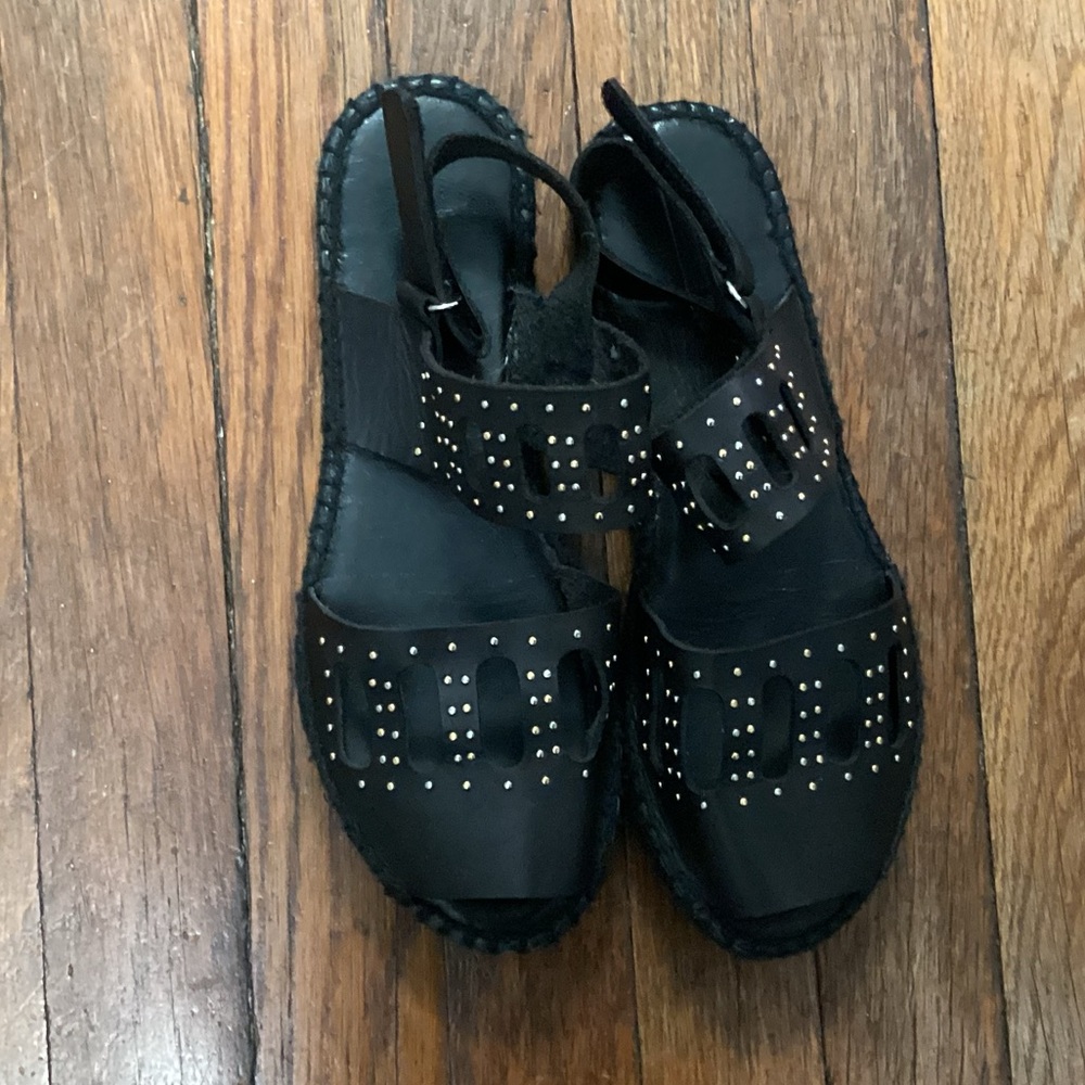 McQ by Alexander McQueen black studded Espadrille Sandal